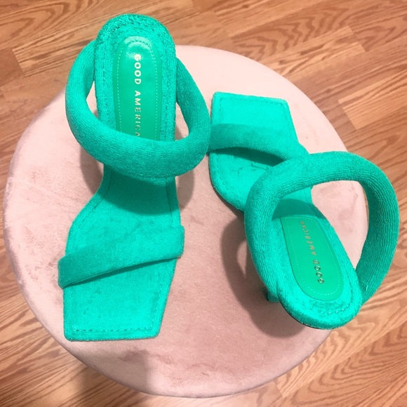 Good American Green Terry Heels - Picture 3 of 6